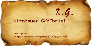Kirnbauer Gábriel névjegykártya